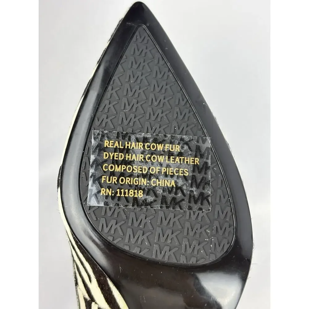 MICHAEL Michael Kors Zebra Calf Hair Kitten Heel Pumps Pointed Toe Women’s 6.5